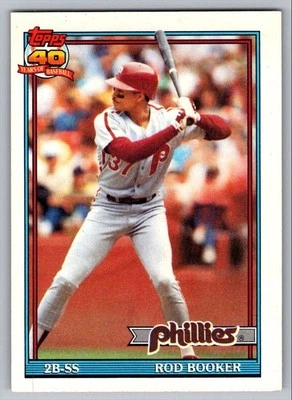 1991 Topps Rod Booker Philadelphia Phillies #186 - Image 1 of 2