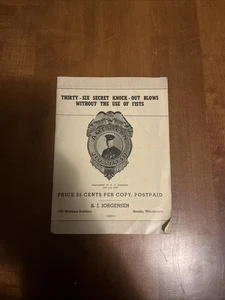 Antique Thirty-Six Secret Knock-Out Blows Without Use of Fists Jui-Jitsu Book - Picture 1 of 5