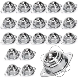 20 Pack 1 Inch Roller Ball Transfer Bearings, Carbon Steel Swivel Ball Casters T - Picture 1 of 12