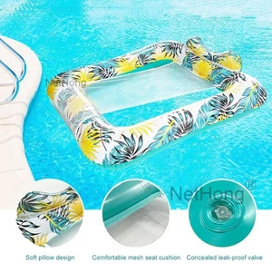 Inflatable Pool Floating Row Portable Float Bed Seat Adult Beach Party Swimming~ - Picture 1 of 13