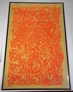 Poster Vintage 1967 Artko Studio Mellow Giallo Nero Luce Viaggio Acido Psichedelico - Foto 1 di 5