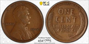 1914 D Small Cents Lincoln, Wheat Ears Reverse PCGS VF-30 BN - Picture 1 of 1