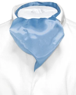 Biagio ASCOT Solid BABY BLUE Color Cravat Mens Neck Tie - Image 1 of 2