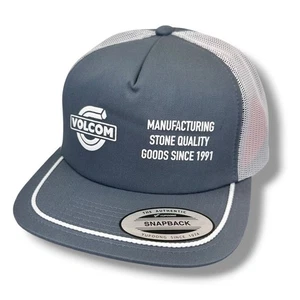 Volcom Trucker Hat MFG Stone Since 1991 Snapback Cap Gray White - Picture 1 of 7