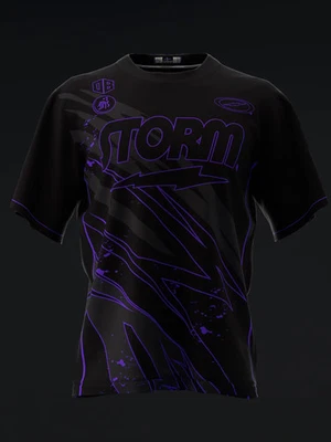 ORANGE FAST TEE Custom Name STORM BLACKOUT - BLACK NEON PURPLE Bowling Jersey Men's & Women's