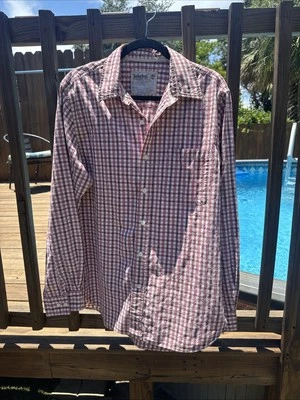 Camisa de vestir Timberland para hombre manga larga a cuadros 100 % algodón con botones talla L Foto 1 de 4