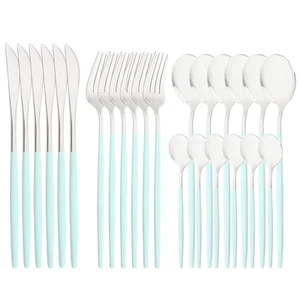 Spiegelbesteck Servierset, 24-teilig 18/0 Edelstahl Silberbesteck mit Min... - Bild 1 von 7