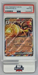 2023 POKEMON PAR EN-PARADOX RIFT #027 ARMAROUGE EX PSA 10 GEM MT - Picture 1 of 2