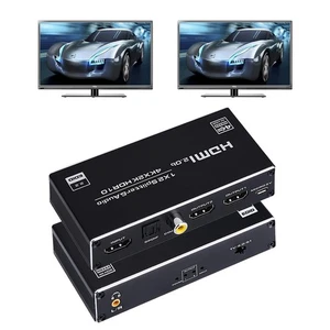 HDMI Splitter Audio Extractor, 1 in 2 Out HDMI Splitter with 3.5mm Audio Jack... - Picture 1 of 8