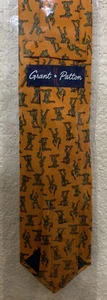 Grant Patton Military General Patton Arm Men Orange Silk Necktie NEW - Picture 1 of 4