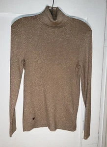 Maglione donna Lauren Ralph Lauren oro metallizzato girocollo taglia XL. c654 - Foto 1 di 12