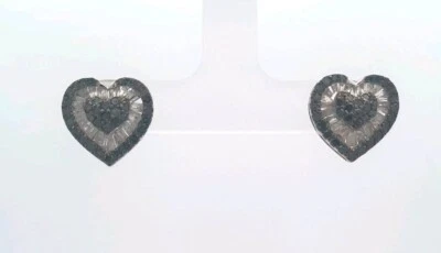 Pendientes de corazón de diamante natural azul blanco de 1.75 Ct 925 Plata esterlina Foto 1 de 4
