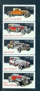 US 2381-2385 Classic Cars, Booklet Pane/5, Mint NH - Picture 1 of 1