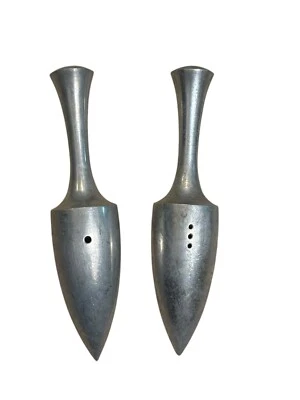 RARE Nambe 6129 Aluminum ChaCha Salt & Pepper Shakers Aaron Johnson - Image 1 of 4