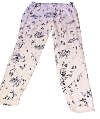 Sonoma Ski Lift Winter Print Pajama Bottoms Women's Large Black white - Image 1 of 4