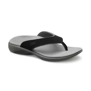 Dr. Comfort Womens Shannon Diabetic Orthotic Thong Slipper: Black 9 (C/D) US - Picture 1 of 8