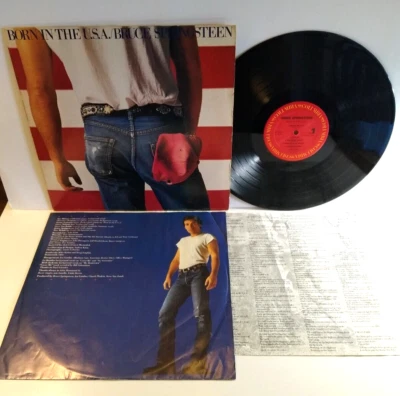 Bruce Springsteen Born In The USA Vinyl LP Record Original Inner Sleeve + Insert - Image 1 of 4