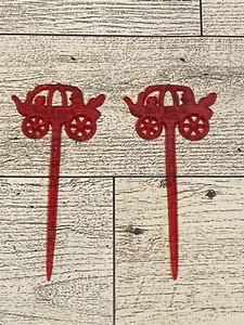 2 Vintage Red Coach Grill Snac Pic garnish pick, swizzle stirrer, 2.75" - Picture 1 of 4