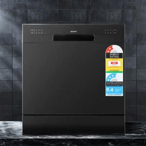 LED Display Benchtop Dishwasher Freestanding Washer With 8 Place Settings Black - Picture 1 of 8