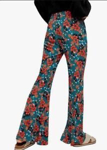 FREE PEOPLE Can't Take My Eyes Off You Flare Pants Size XL Boho Hippie Floral