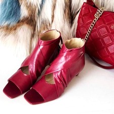 berry coloured boots