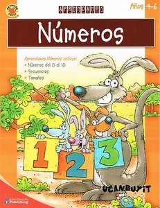 64pg Brighter Child NUMEROS / NUMBERS Spanish ONLY WorkBook Age 4-6 Grade PreK+ - Picture 1 of 5