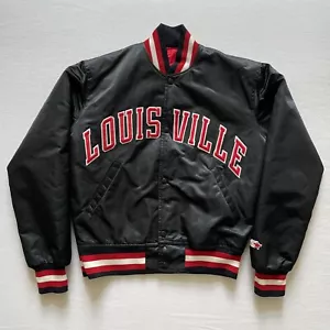 Chaqueta De Colección Universidad de Louisville Adulto Pequeña Negra Satinada Hecha en EE. UU. - Imagen 1 de 12