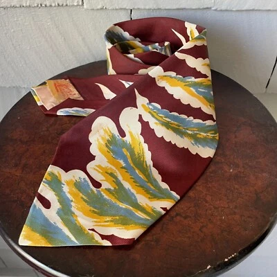 Corbata para hombre Korry of California vintage de seda roja verde dorada años 40 54 x 5 Foto 1 de 4