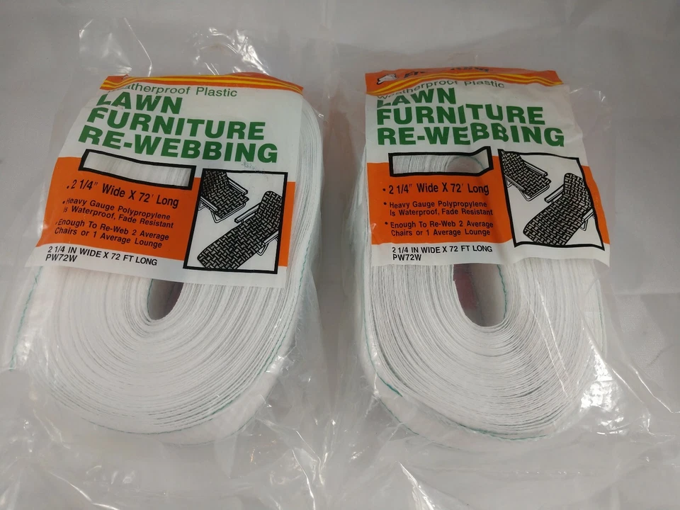 Frost King Lawn Chair Webbing White W/gray Stripes 72 Feet 2 1/4" Wide PW72W