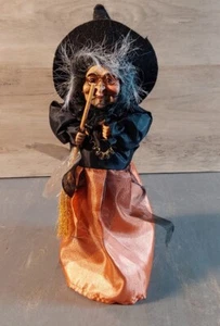 Centro de mesa vintage de árbol de bruja de Halloween negro y naranja de 10" de alto - Imagen 1 de 6