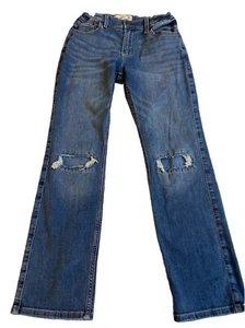 Abercrombie Kids Boys Distressed W/ Backing Blue Jeans Size 13/14 Straight - Picture 1 of 10