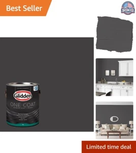 Interior Paint & Primer - Black Magic, One Coat Coverage, Flat Finish - 1 Gallon - Picture 1 of 10