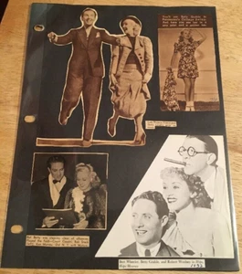 BETTY GRABLE - Página vintage de recortes originales - Página de 2 caras - Imagen 1 de 2