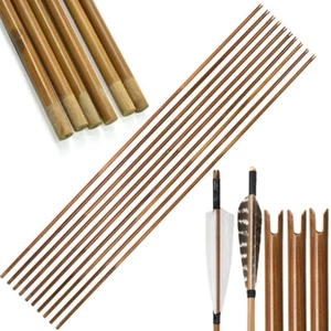 33" Bamboo Shaft Arrows Archery Self Nock Handmade OD7MM-10MM DIY Hunting Shoot - Picture 1 of 13