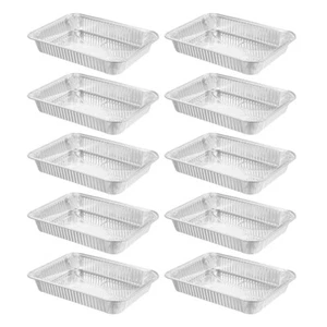 10 Pcs Bbq Supplies Camping Food Containers Roasting Pan Foil Pans - Picture 1 of 12