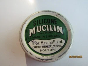 Vintage Mucilin Angelschnur Dressing Dose etwas Inhalt - England - Bild 1 von 4