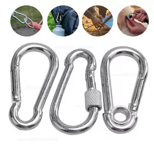 Karabiner Karabinerhaken Groß Klein Edelstahl Rostfrei Schraubkarabiner Schäkel - Picture 1 of 51