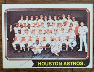 1974 TOPPS #154 JIM RAY TARJETA FIRMADA ASTROS TARJETA DE EQUIPO DEC JSA CERTIFICADO DE AUTENTICIDAD - Imagen 1 de 2