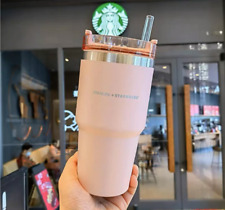 Starbucks Stanley Classic Straw Cup Pink Insulated Car Cup 20oz