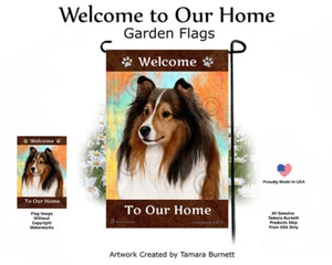 Welcome Garden Flag - Sable Shetland Sheepdog Sheltie 126B - Picture 1 of 1