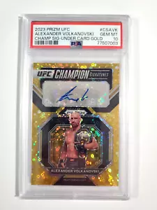 2023 UFC Panini Prizm Alexander Volkanovski Champ Signature Gold Disco /10 - Picture 1 of 3