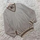 Authentic Louis Vuitton sweater men's V-neck ribbed 100% Cashmere Polka dot