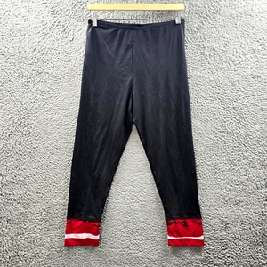 TS Taking Shape Womens Cropped Leggings Plus Size S Black Red Stretch Knit - Picture 1 of 15