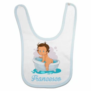 Bavaglino neonato personalizzato con nome bimbo esce dalla vasca - Foto 1 di 4
