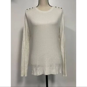 Suéter Acanalado Calvin Klein Blanco Talla M - Imagen 1 de 4