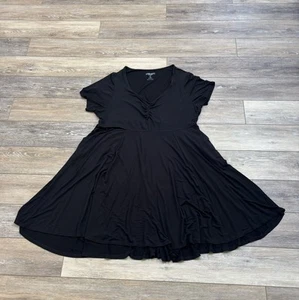 Torrid Dress Womens Sz 3 Black Super Soft Knit Knee Length Stretch Witchy Goth - Picture 1 of 4
