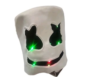 Marshmello Light-up Fortnite Rubber Halloween Mask SHIP FAST!! - Picture 1 of 20