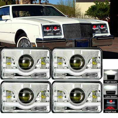 DOT 4pcs Fit Buick Riviera 1975-1985 4x6" LED Headlights Hi/Lo Sealed Beam DRL - Image 1 of 4