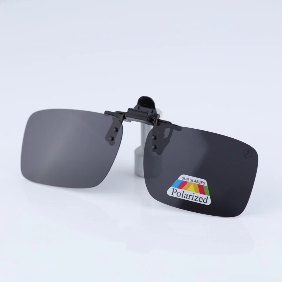 O'S OPTICAL Polarized Sunglasses Clip-On for Eyeglasses Gray,Square,C0020 - Photo 1/1