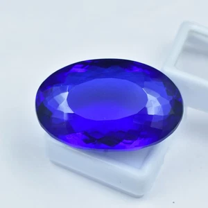 Amazing 87.25 Ct Oval Cut Purple Tanzanite Lab-Created Loose CERTIFIED Gemstone - Picture 1 of 7